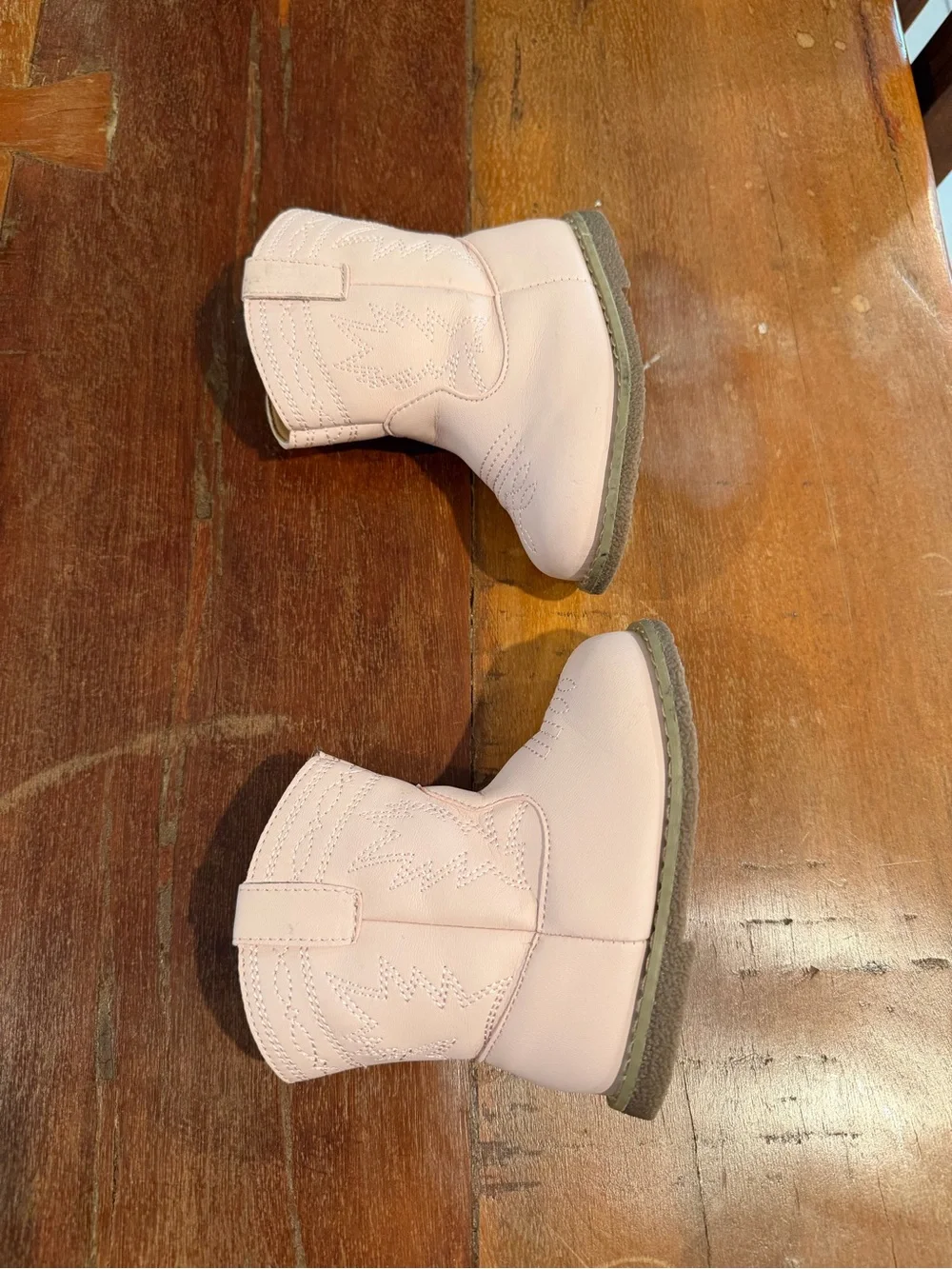 Kids Pink Western Zip-Front Boots